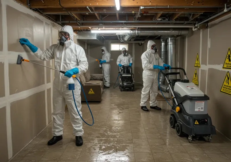 Basement Moisture Removal and Structural Drying process in Toftrees, PA